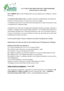 Recrutement collège Ambert 2026