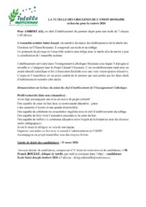 Recrutement école Ambert 2026